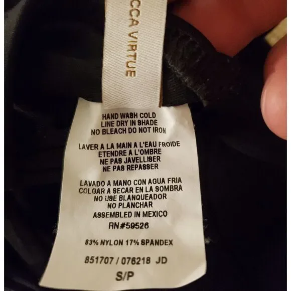 NEW! BECCA Double Tie Front One-piece Swimsuit size Small in Black